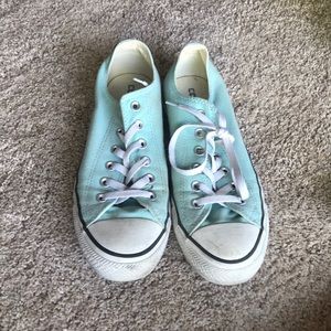 Mint light blue converse